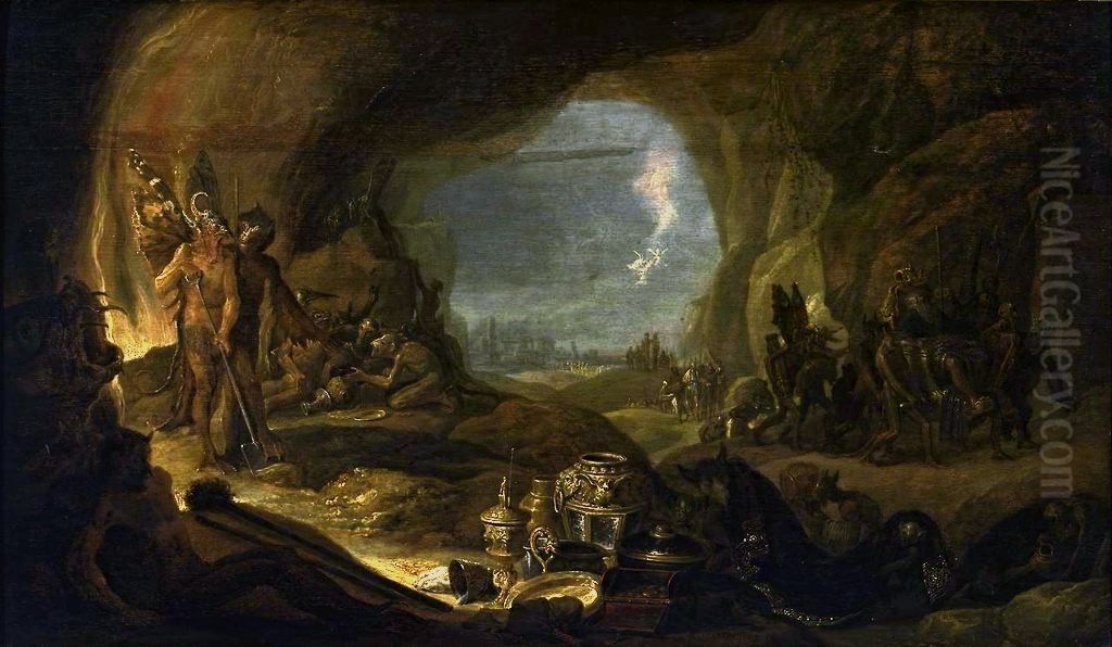 Funeral of a rich man. Oil Painting by Cornelis Saftleven