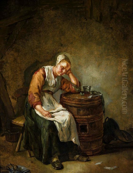 Sleeping woman Oil Painting by Jacob Toorenvliet