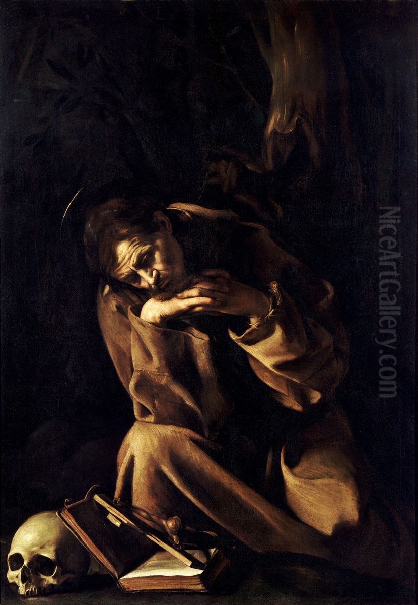 Saint Francis in Meditation Oil Painting by Caravaggio