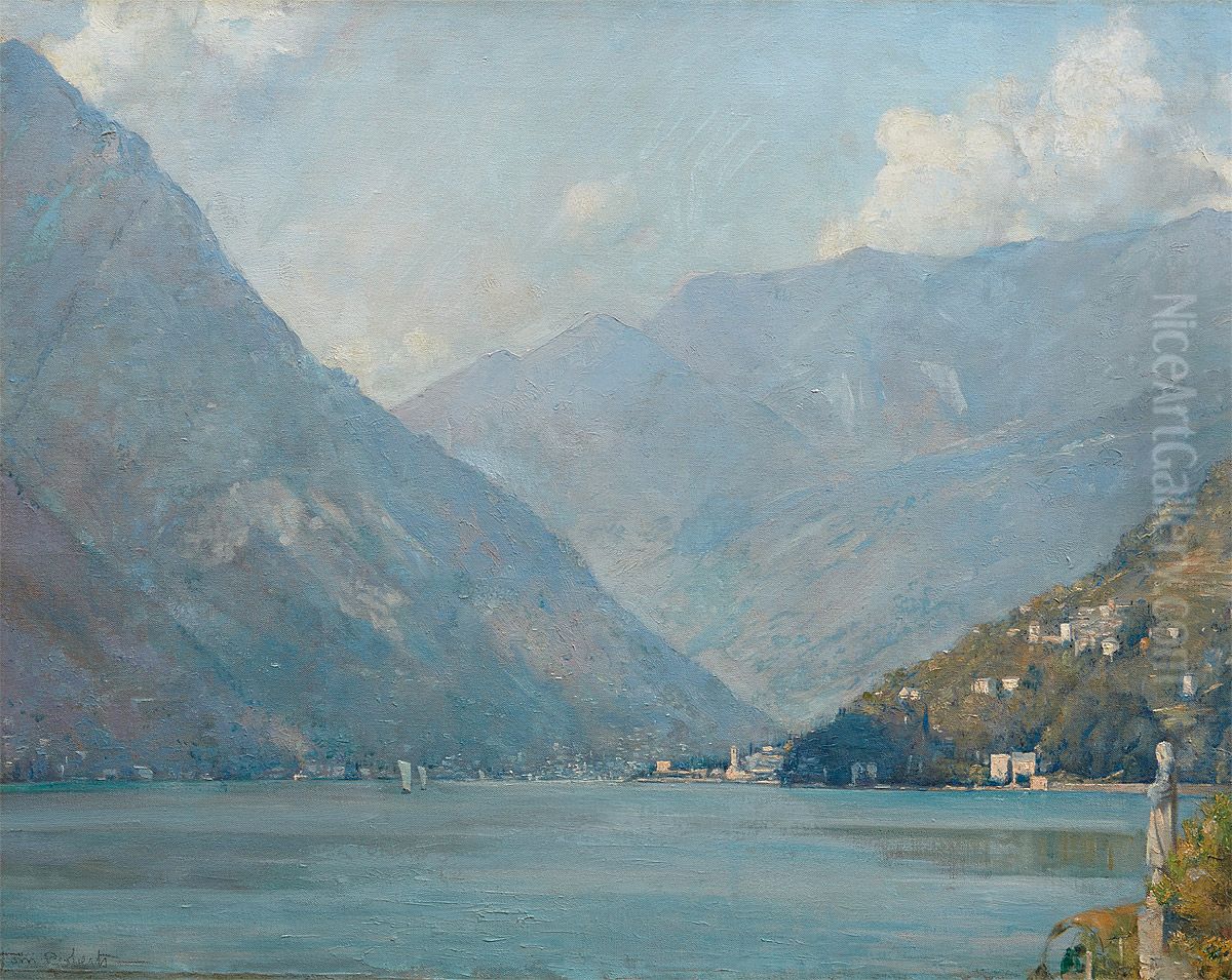 'The First Basin, Lake Como Oil Painting by Tom Roberts