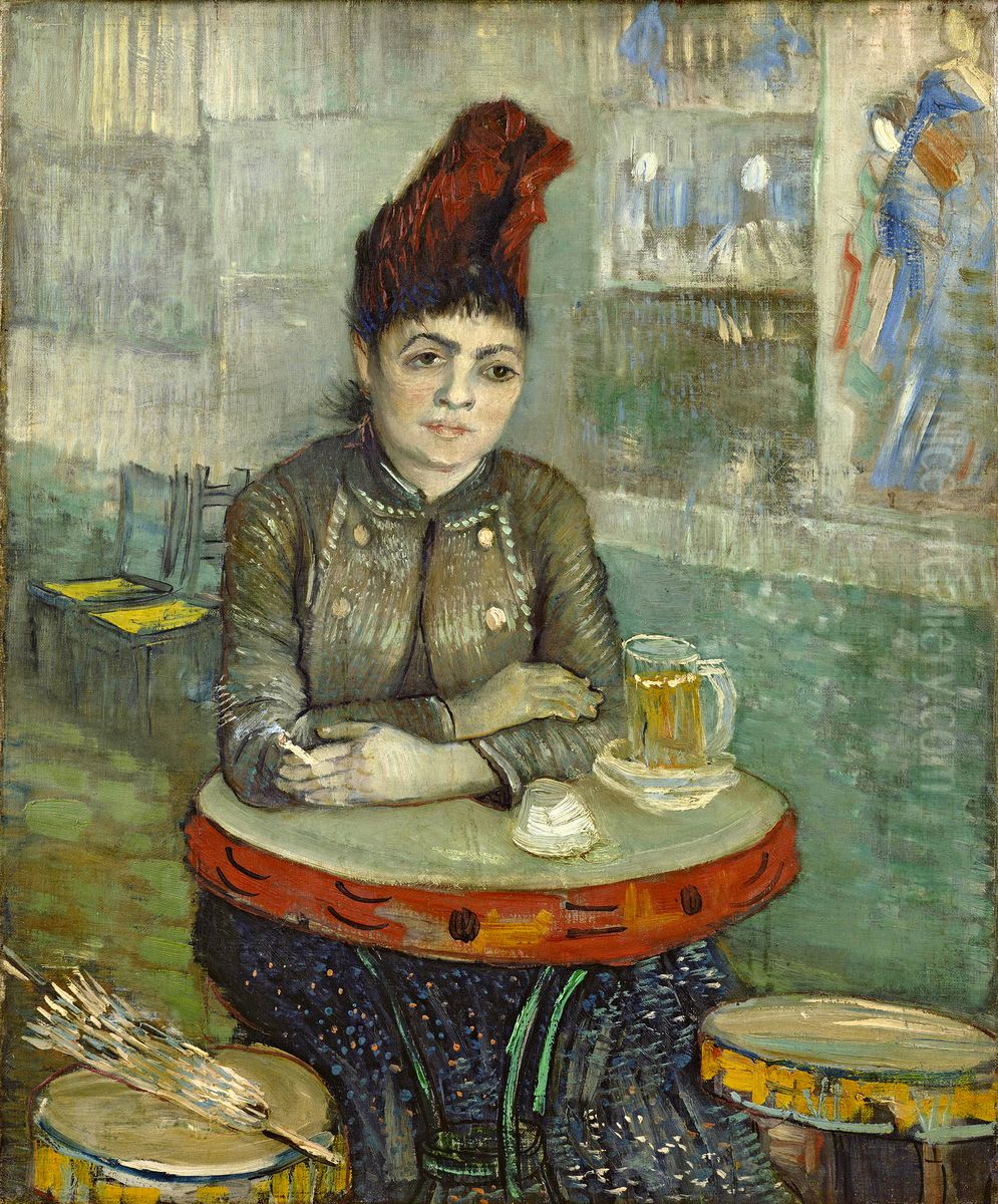 In het cafe: Agostina Segatori in Le tambourin Oil Painting by Vincent Van Gogh
