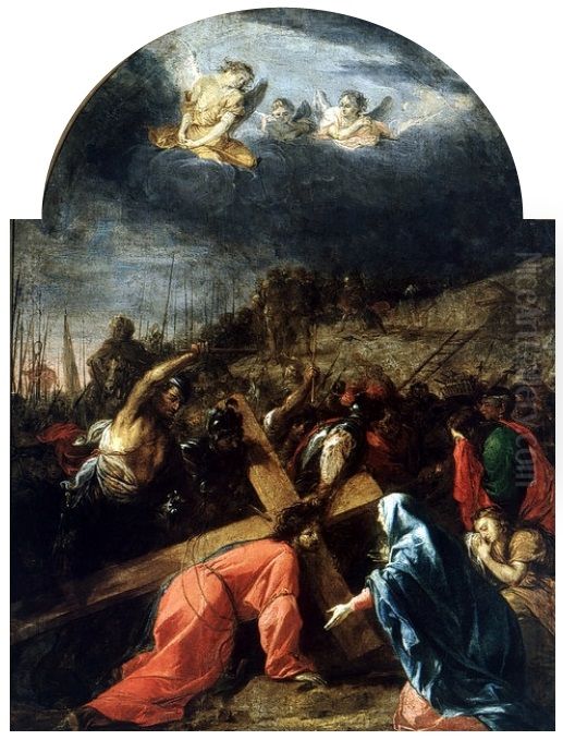 Jesus falls the first time. Oil Painting by Michael Willmann