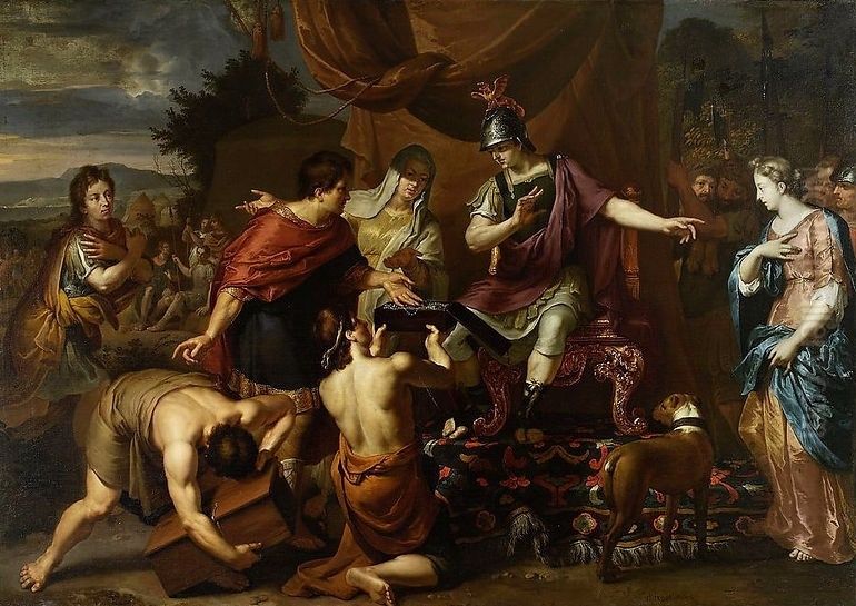 The Continence of Scipio. Oil Painting by Gerard Hoet