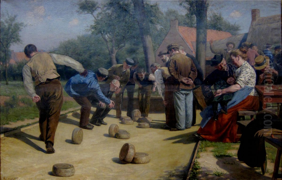 The Game of Bourle in Flanders Oil Painting by Remy Cogghe