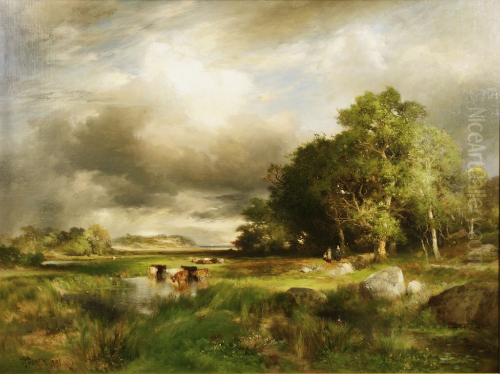 Near Southampton Oil Painting by Thomas Moran