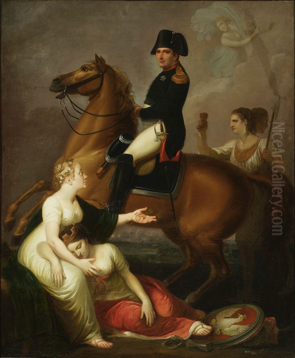 Allegorical scene with Napoleon. Oil Painting by Jozef Peszka