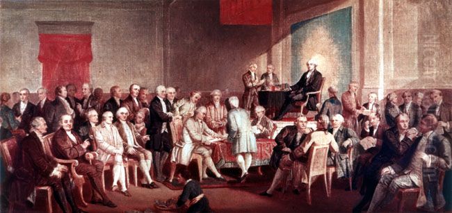 Signing of the Constitution Oil Painting by Thomas Prichard Rossiter
