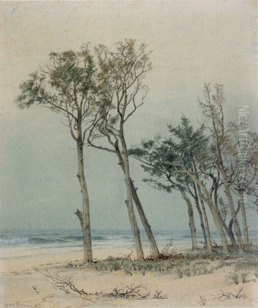 Trees on the Jersey Shore Oil Painting by William Trost Richards