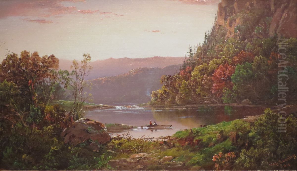 On Valley River, Virginia Oil Painting by William Louis Sonntag, Sr.