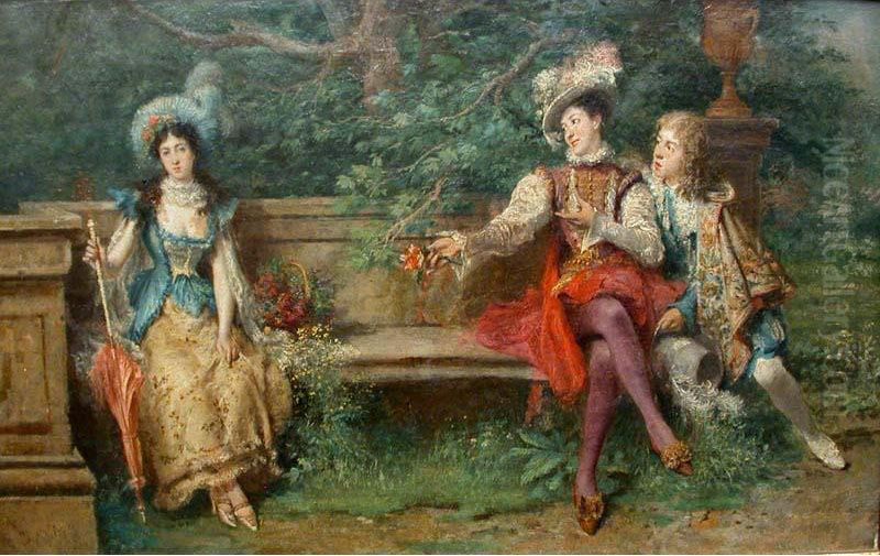 ScenaGalante Oil Painting by Giuseppe Castiglione