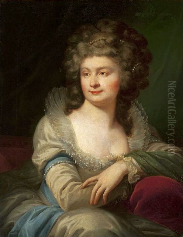 Portrait of Jozefina Amalia Potocka nee Mniszech. Oil Painting by Marceli Krajewski