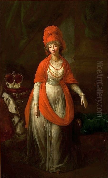 Portrait of Anna Dorothea von Medem, duchess of Courland. Oil Painting by Anton Graff