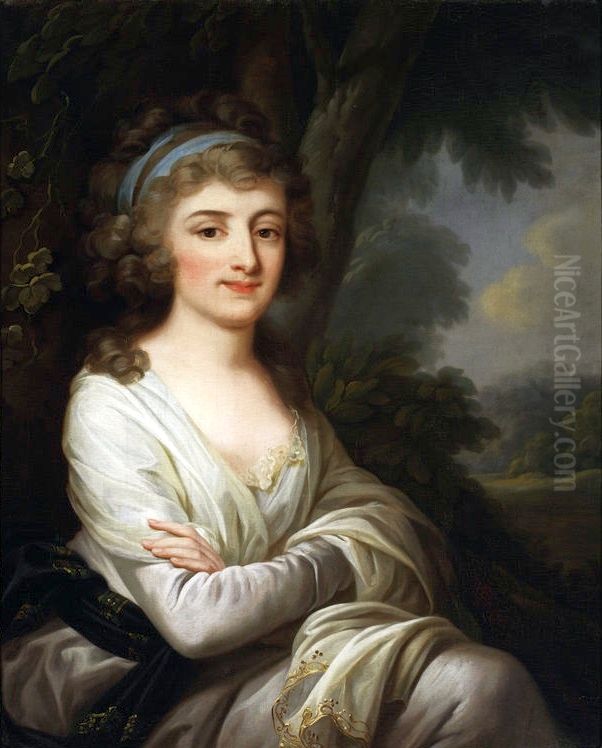 Portret Anny z Ossolinskich Krasinskiej (1749-1843) Oil Painting by Josef Grassi