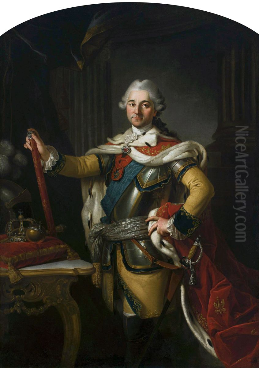 Portret Stanislawa Augusta Poniatowskiego, krola Polski Oil Painting by Per Krafft the Elder