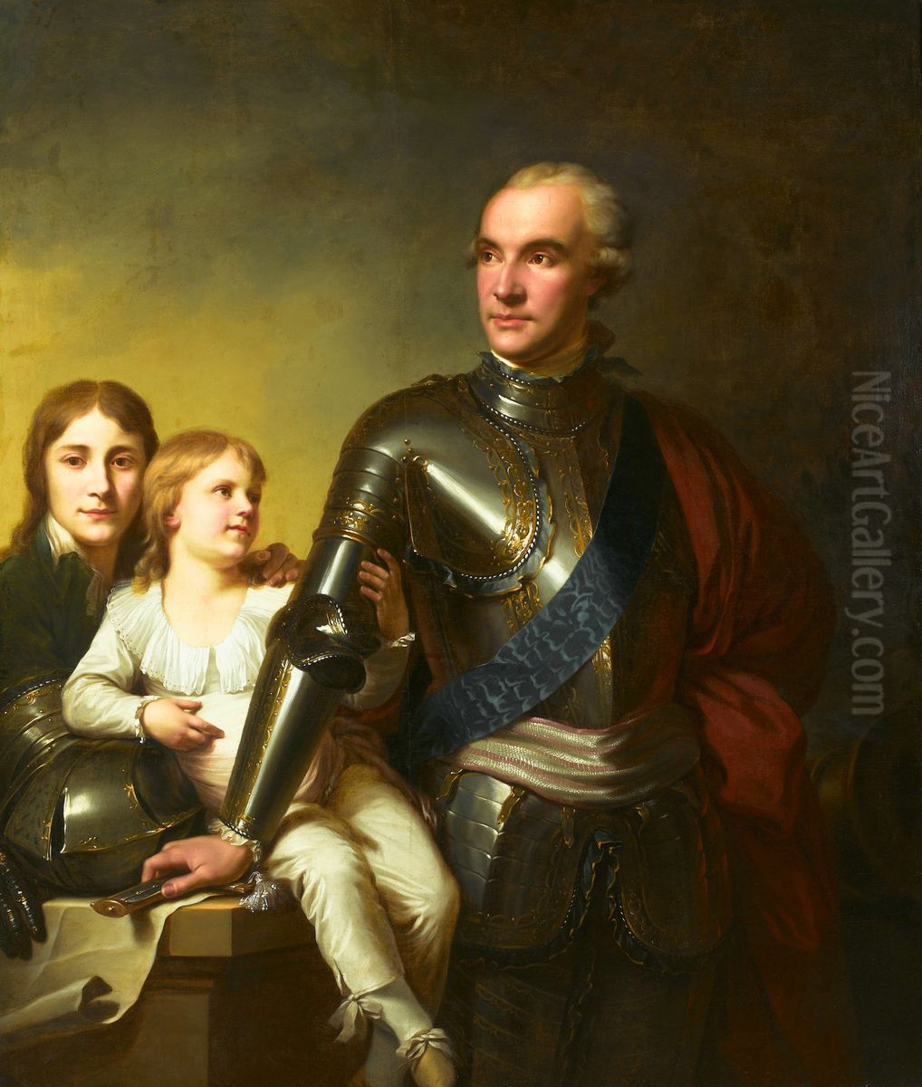 Portrait of Stanislaw Szczesny Potocki and his sons. Oil Painting by Johann Baptist von Lampi the Elder