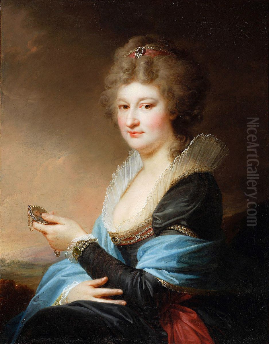 Portrait of Jozefa Massalska nee Radziwill, 2nd marriage Grabowska. Oil Painting by Johann Baptist von Lampi the Elder