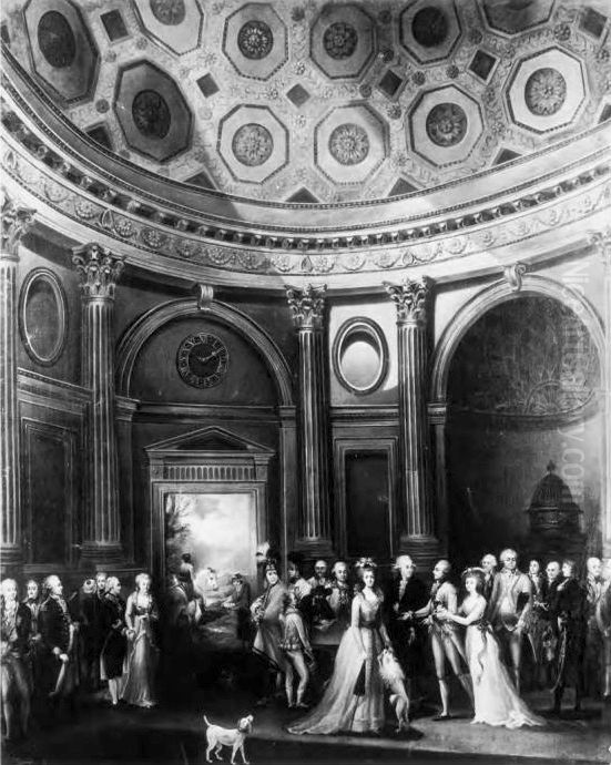 View of the Broker's Exchange in the Bank of England. Oil Painting by Francis Bourgeois