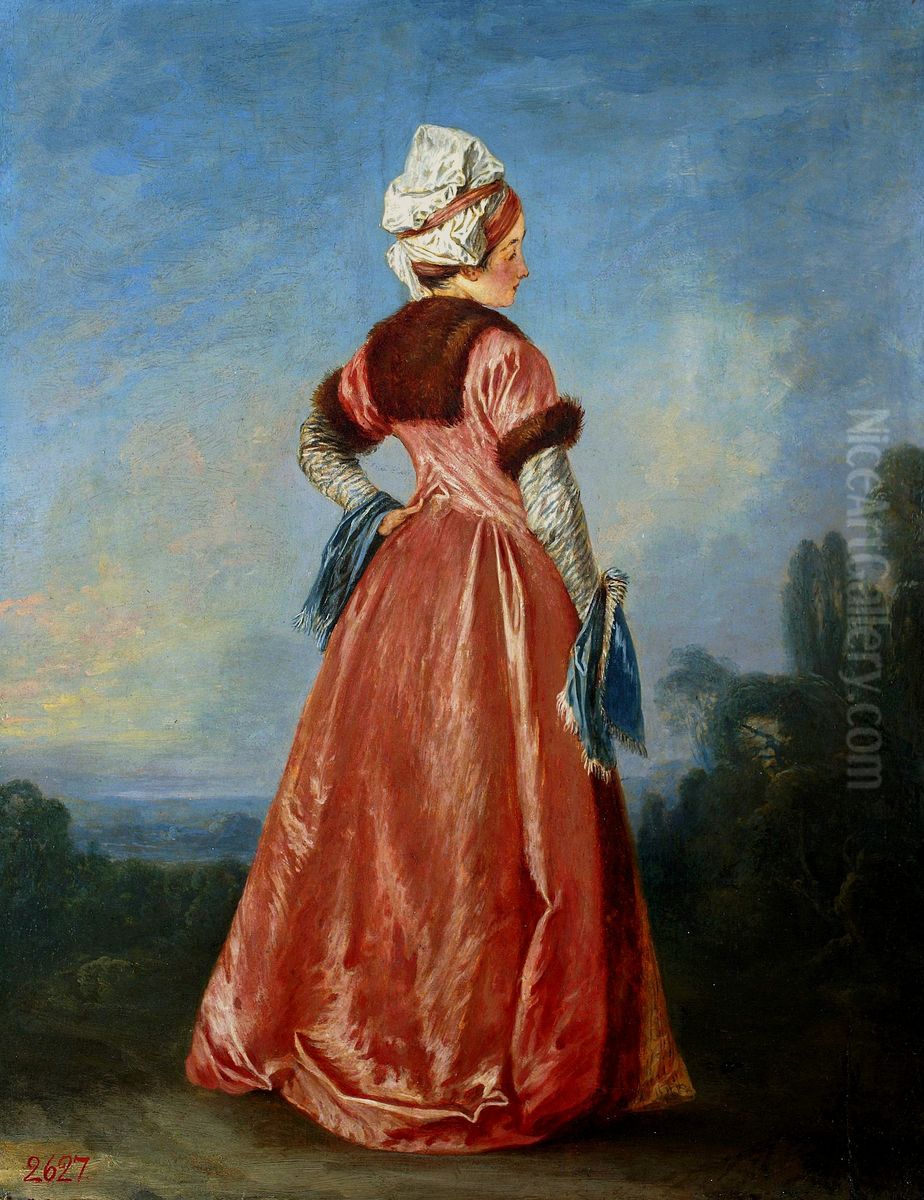 Polish woman. Oil Painting by Jean-Antoine Watteau