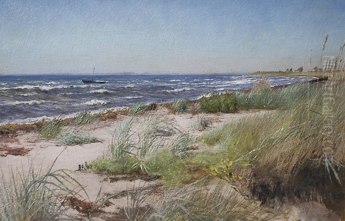 Clear summer day at Greve Strand Oil Painting by Laurits Andersen Ring