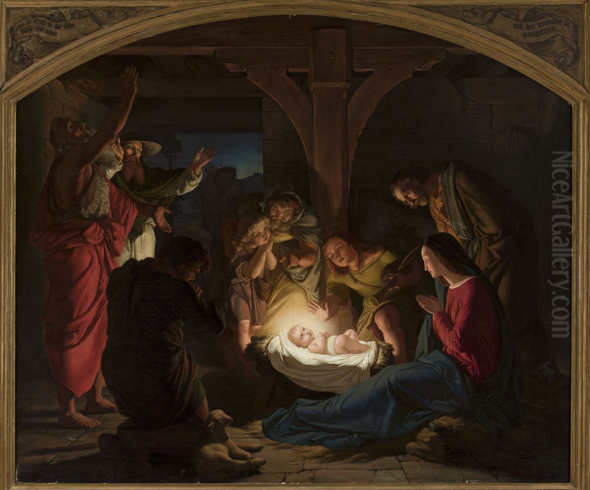 Adoration of the Shepherds Oil Painting by Albrecht Brauer