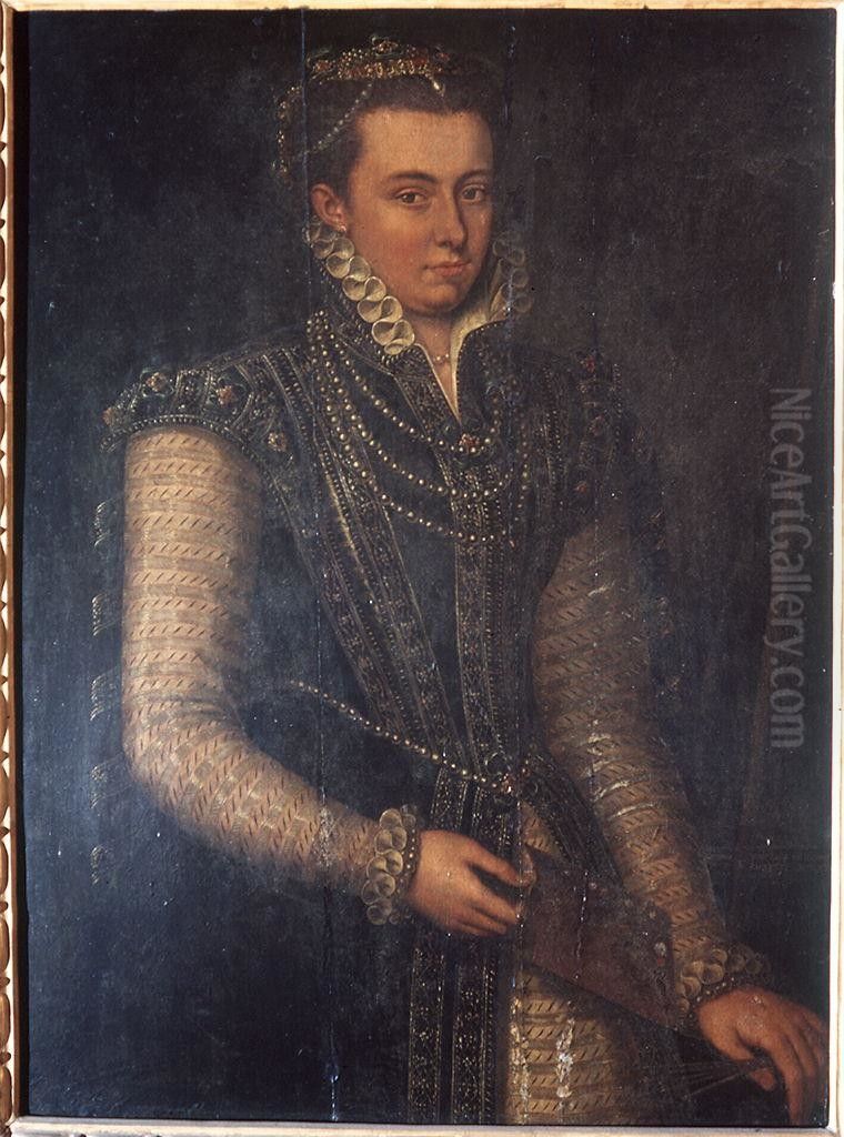 Portrait of a female painter Oil Painting by Antonis Mor