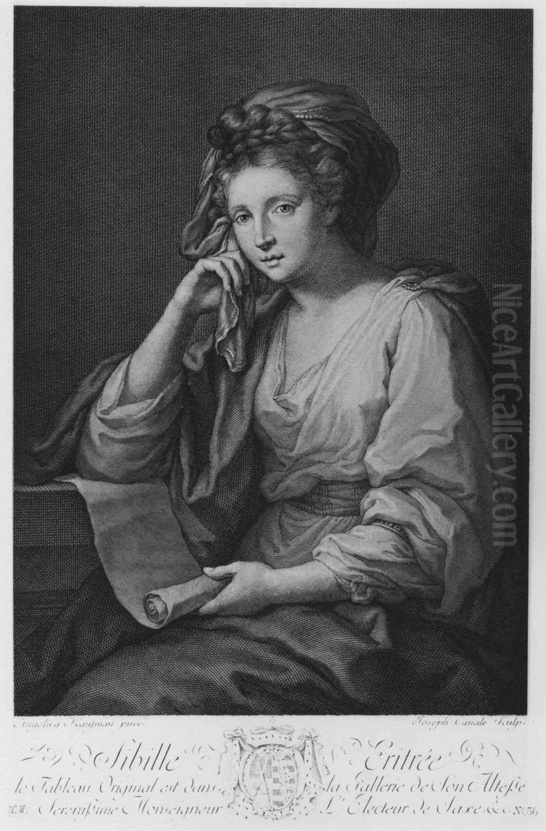 Bildnis einer Dame als Sibylle Oil Painting by Angelica Kauffmann