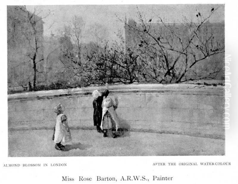 Almond Blossom in London Oil Painting by Rose Maynard Barton