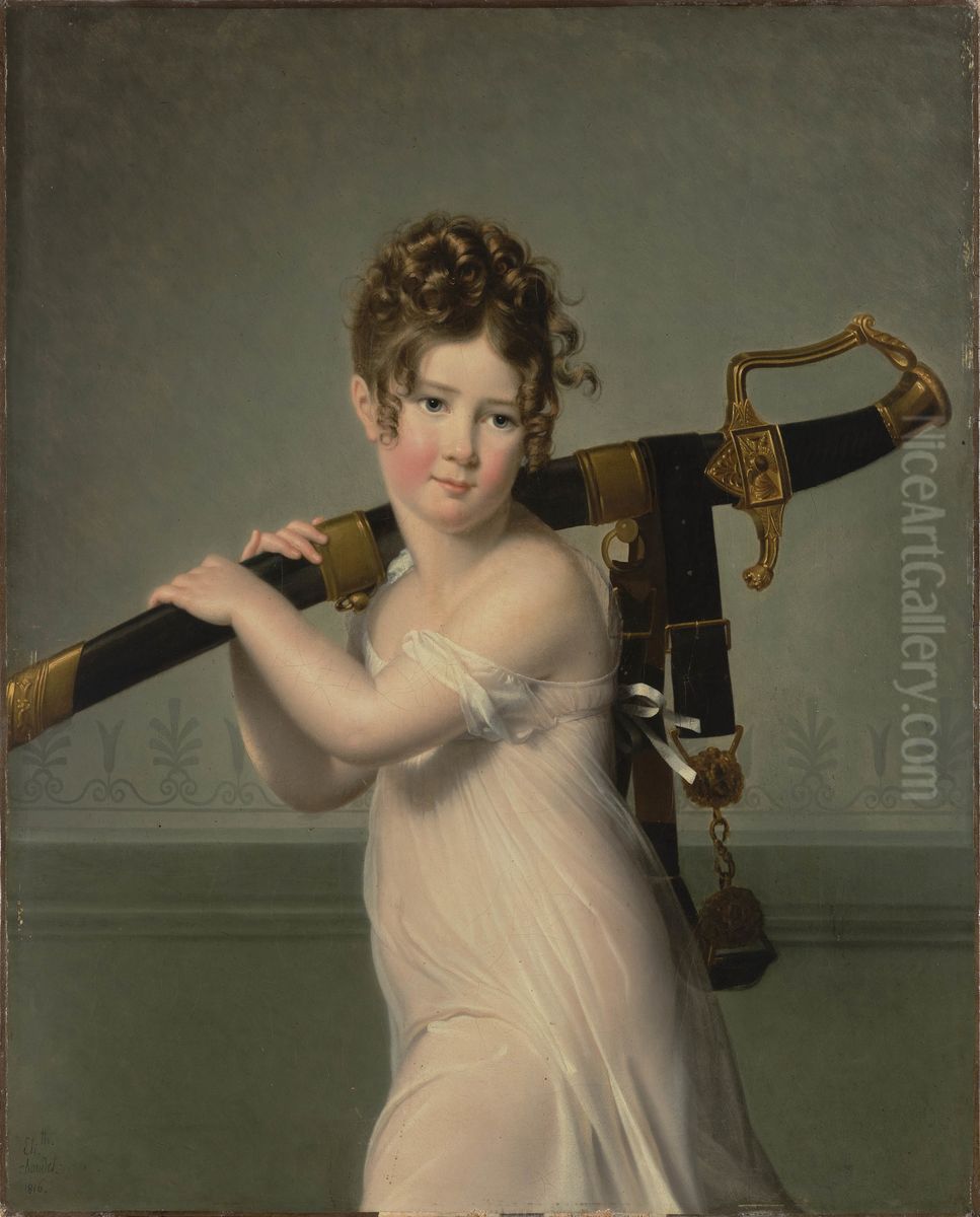 A Girl Carrying her Father's Sword Oil Painting by Jeanne-Elisabeth Chaudet