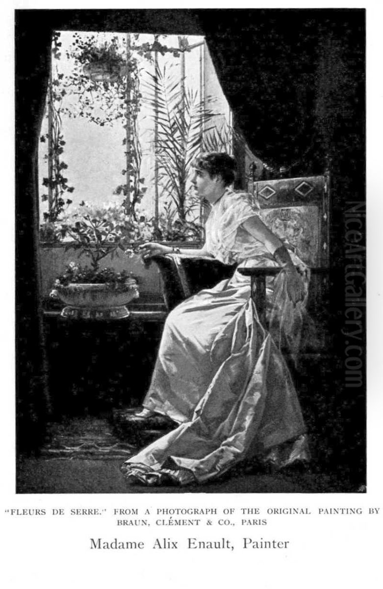 Fleurs de serre Oil Painting by Alix-Louise Enault