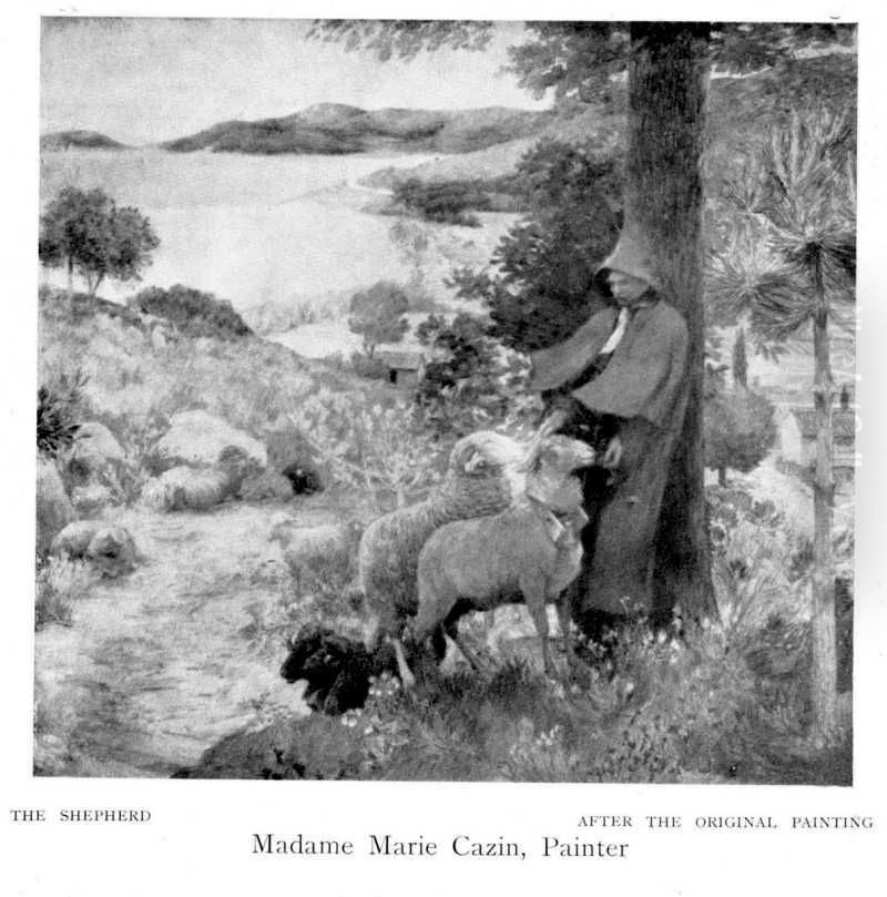 Shepherd Oil Painting by Marie, Nee Guillet Cazin
