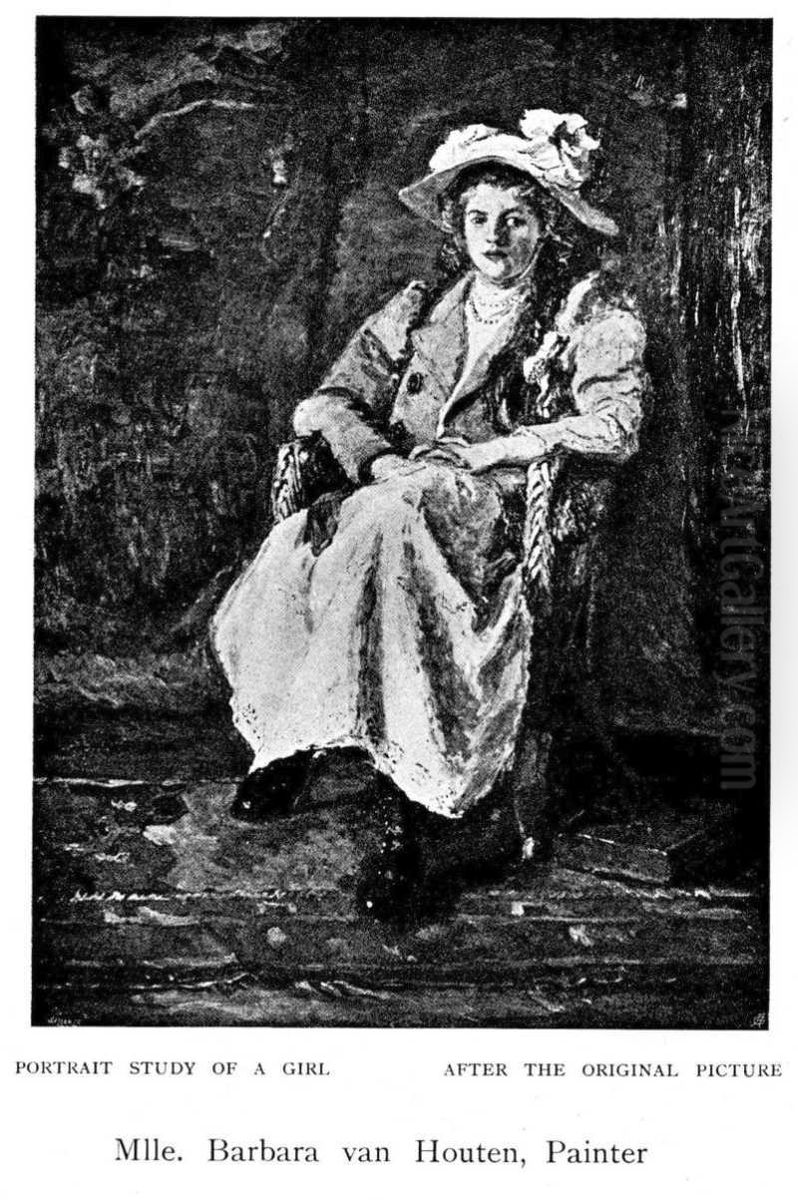 Girl in a Chair Oil Painting by Barbara Elisabeth Van Houten