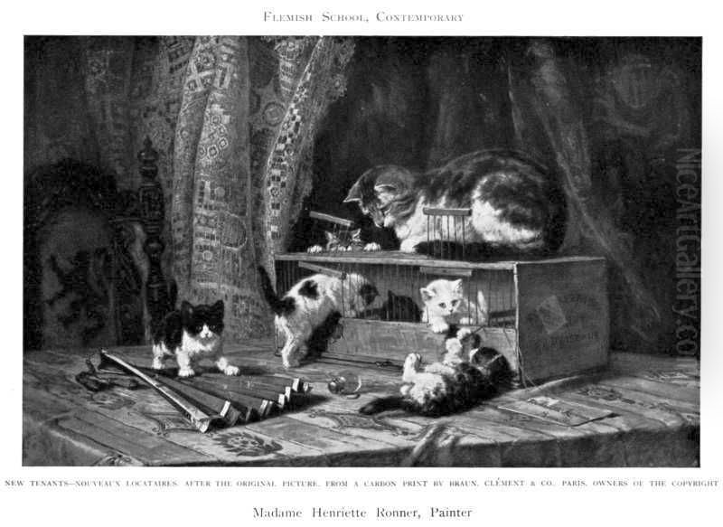 New Tenants Oil Painting by Henriette Ronner-Knip