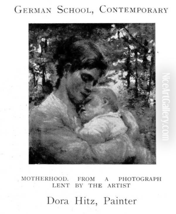 Motherhood Oil Painting by Dora Hitz