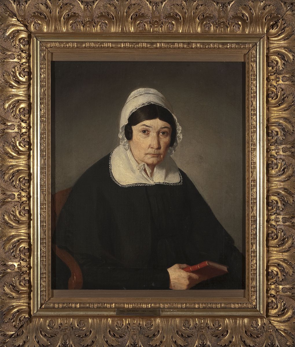 Portrait of Tekla Januszkiewicz nee Sokolowska (1778-1860) Oil Painting by Adam Szemesz