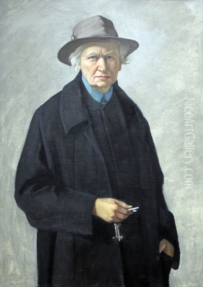 Self-portrait with keys Oil Painting by Ottilie Roederstein