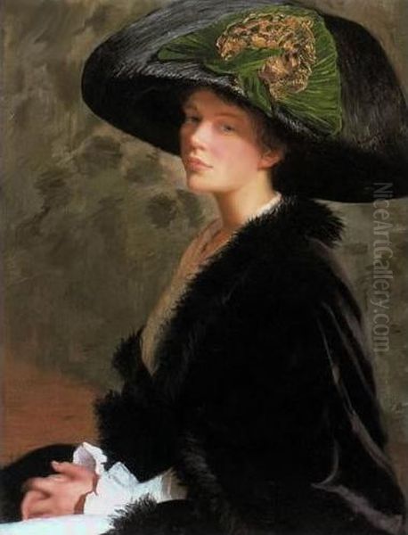 The Green Hat Oil Painting by Lilla Calbot Perry