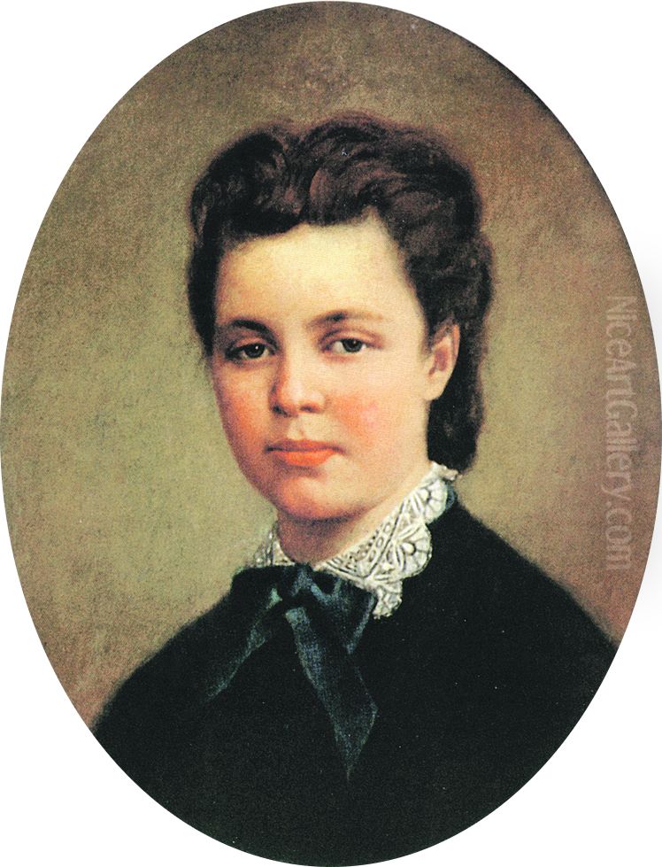 Mladostni avtoportret Oil Painting by Helena Germounik