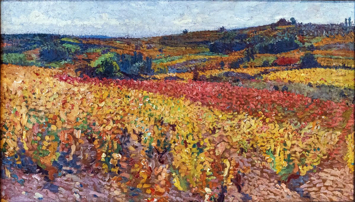 Vignes en automne, etude pour Les Vendanges Oil Painting by Henri-Jean Guillaume Martin