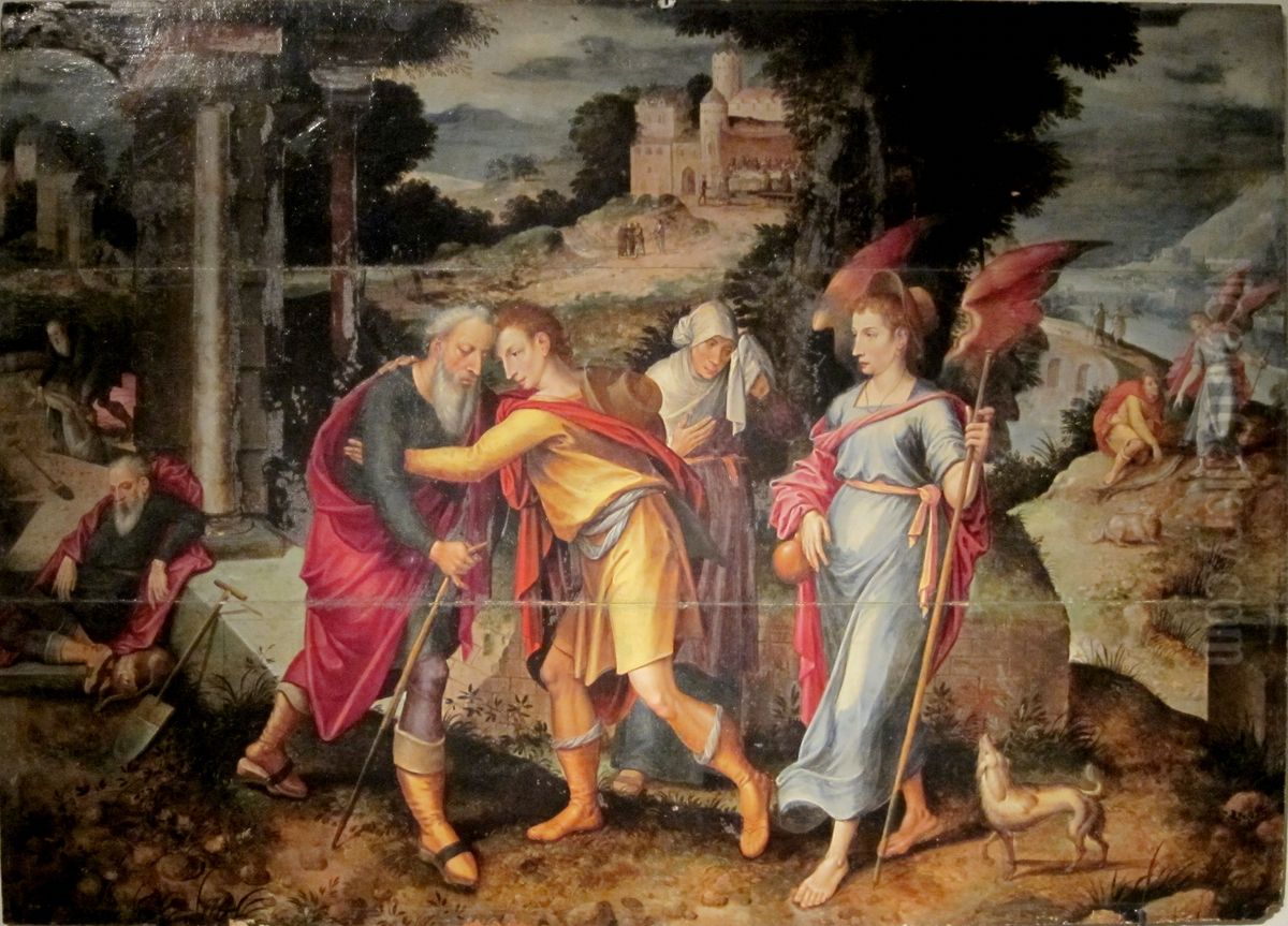 Story of Tobit Oil Painting by Master Of The Prodigal Son