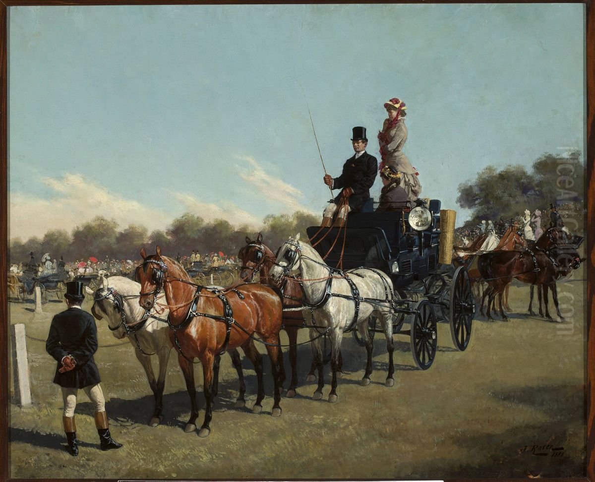 Contest of carriages at the Ujazow Castle square Oil Painting by Jan Rosen