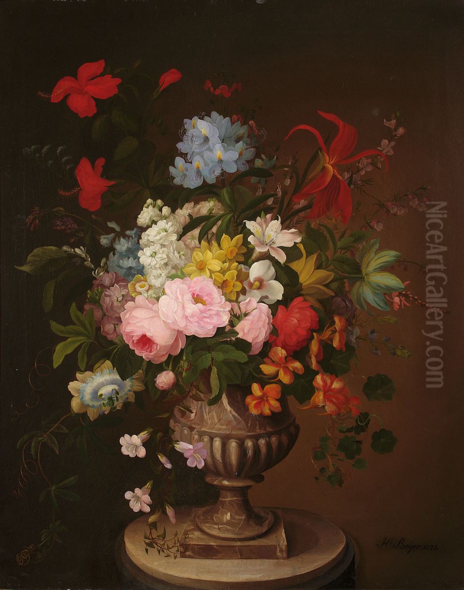 Flowers in a vase. Oil Painting by Henryka Beyer