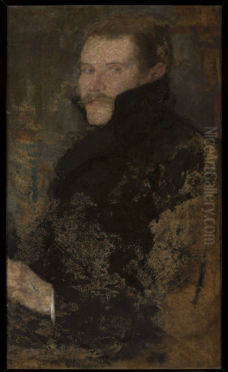 Portrait of Kazimierz Wize (1870?-1950) Oil Painting by Olga Boznanska