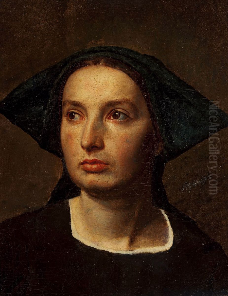Portrait of a Woman Oil Painting by Antoni Brodowski