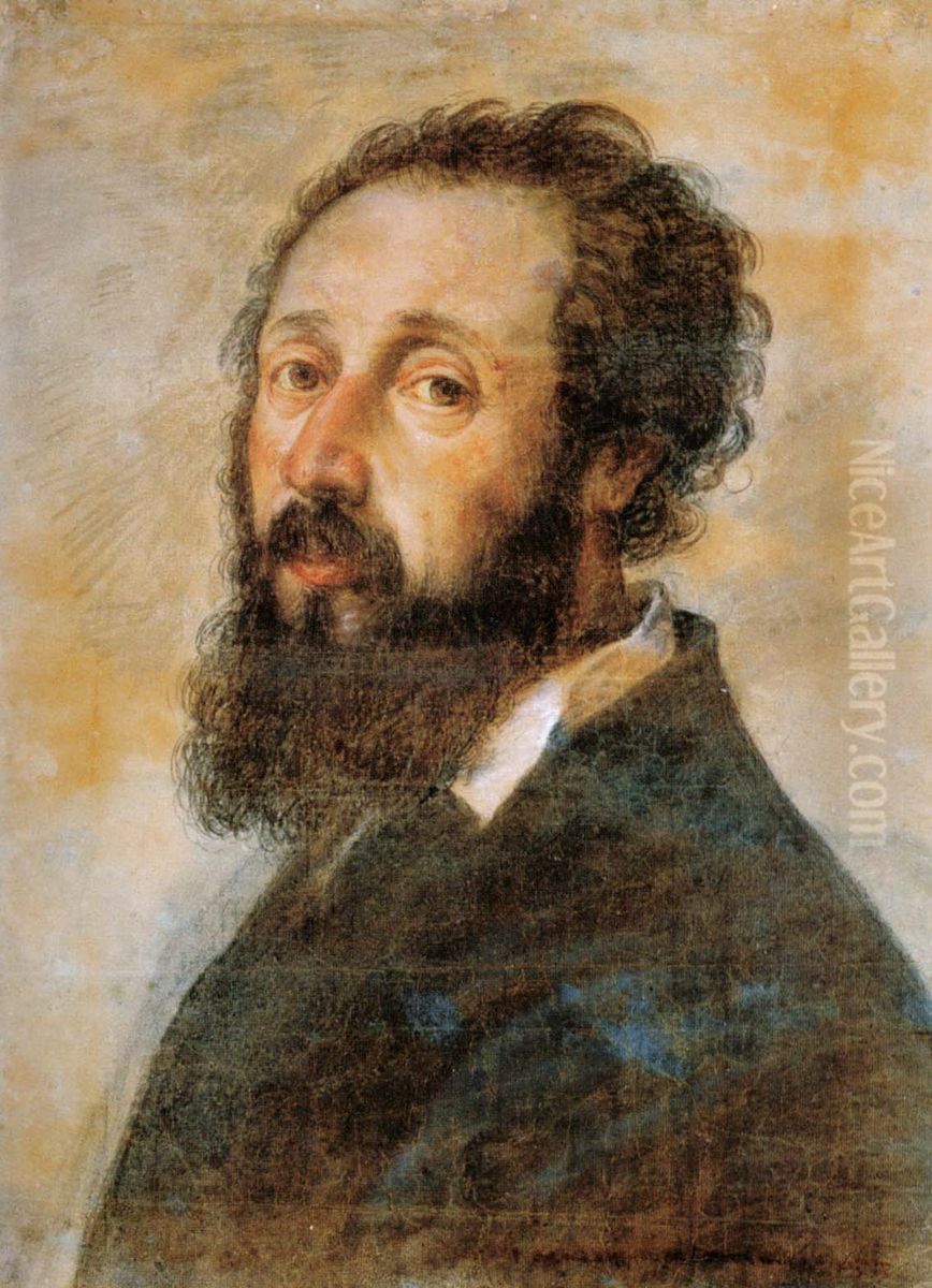 Self-portrait Oil Painting by Giulio Romano (Orbetto)