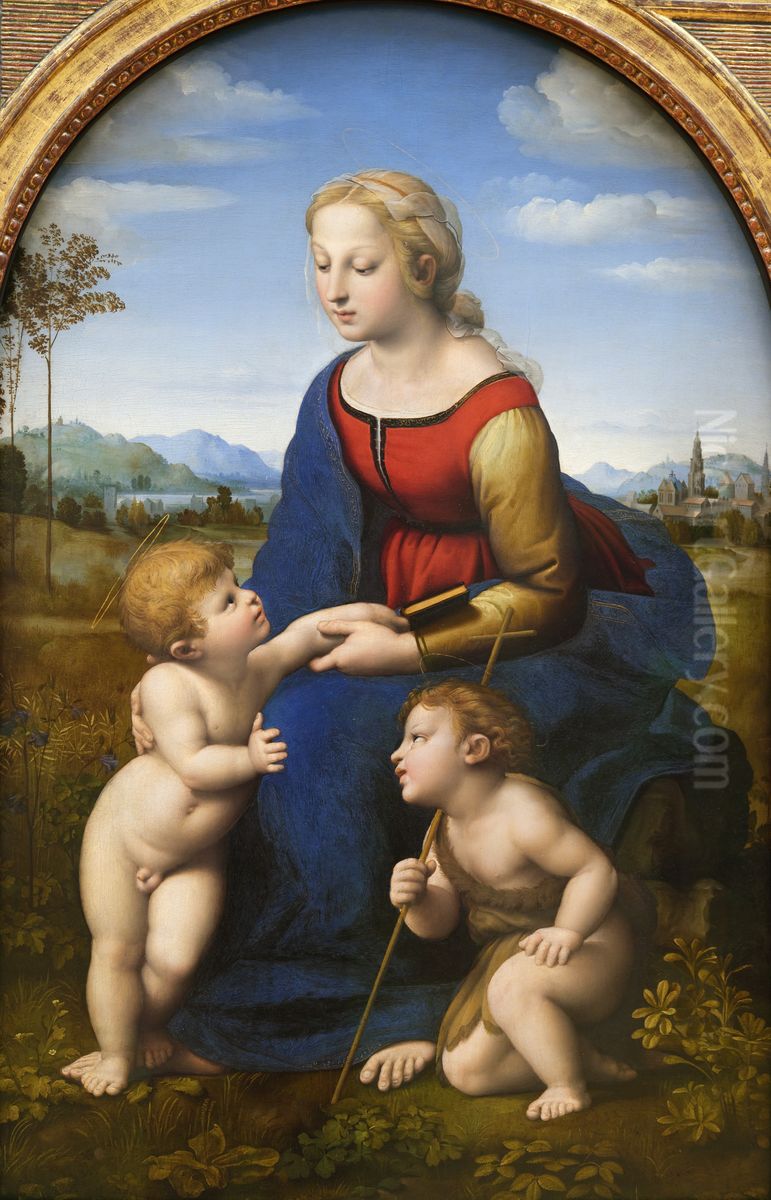 Madonna with Child and St John Oil Painting by Raphael
