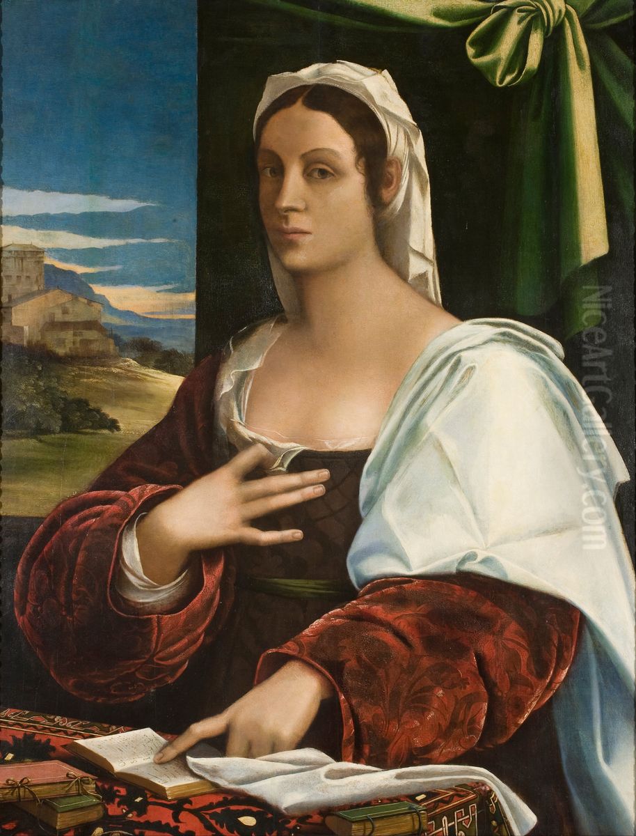 Vittoria Colonna (?) Oil Painting by Sebastiano Del Piombo