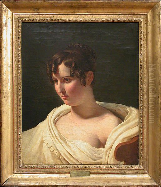 Jeune femme en buste Oil Painting by Pierre-Narcisse Guerin