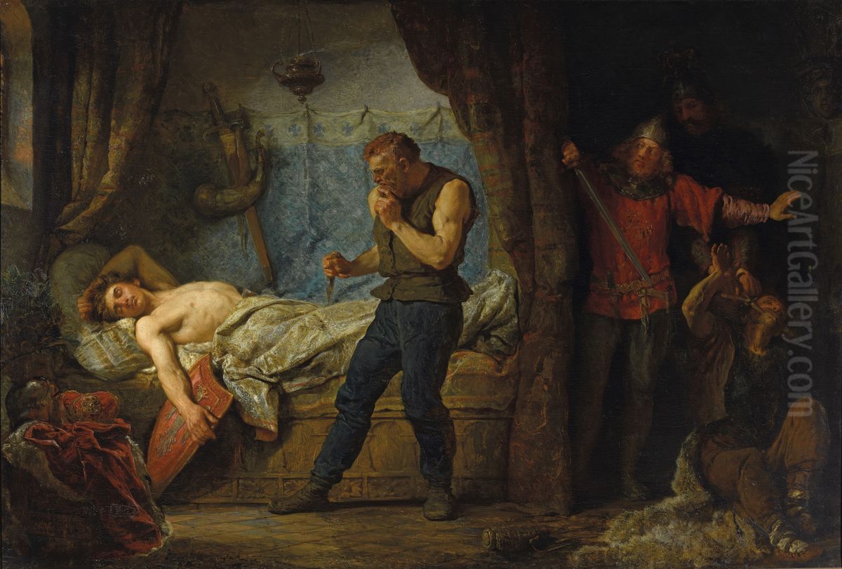 Death of Przemyslaw Oil Painting by Wojciech Gerson