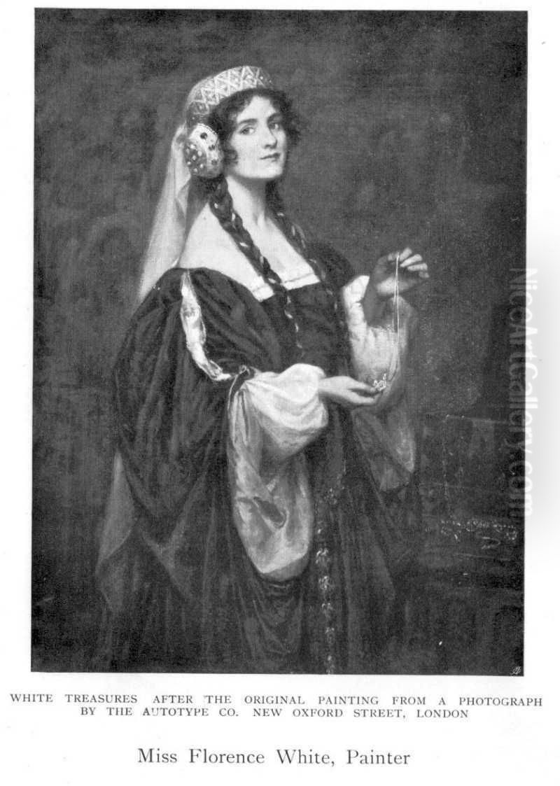 White Treasures Oil Painting by Florence White