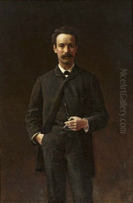 Portrat von Artur Gruszecki Oil Painting by Aleksander Gierymski